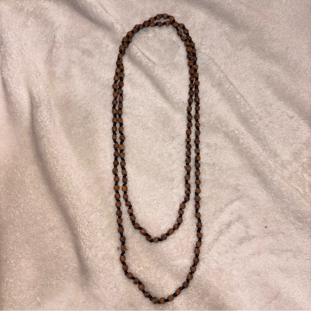 wood and plastic bead necklace